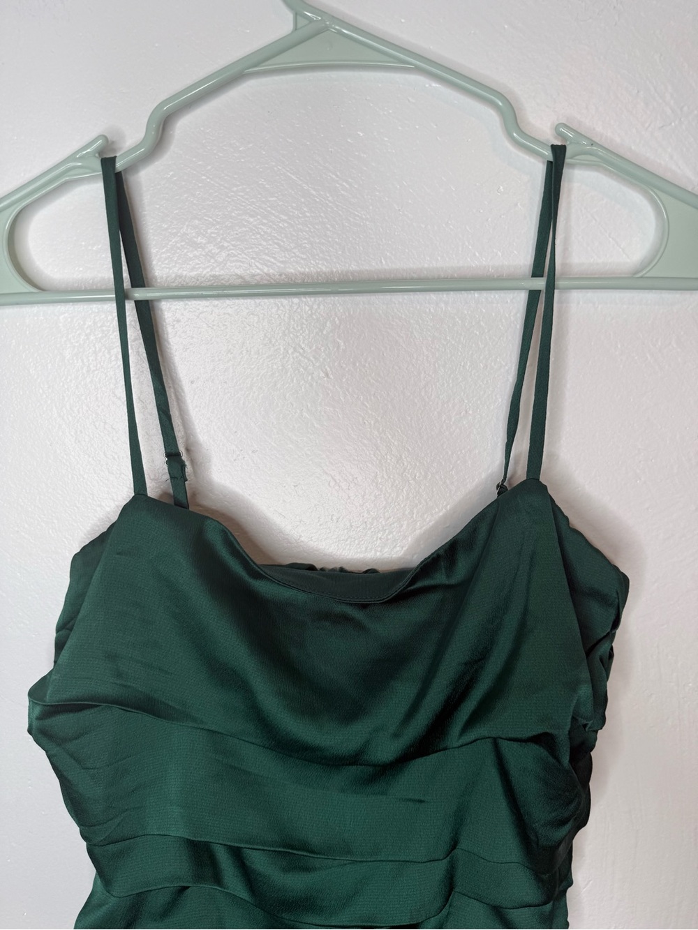 Hello Molly Emerald Green Satin Ruched Mini Dress Size M (AU 10 / US 6) - Picture 3 of 12